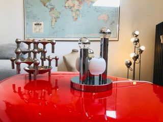 Lámpara de mesa Space Age cromada