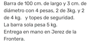 Barra de gimnasio con discos y cierres