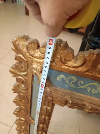 Espejo de pared antiguo madera dorado