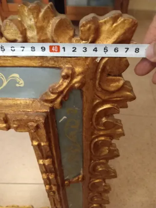 Espejo de pared antiguo madera dorado