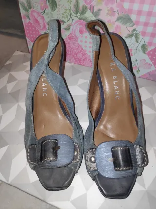 Zapatos Aura Blanc Azul/Gris Talla 37