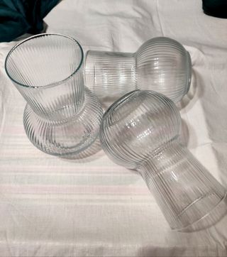 Juego de 3 jarrones de cristal