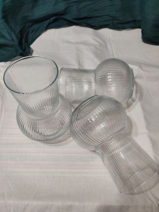 Juego de 3 jarrones de cristal