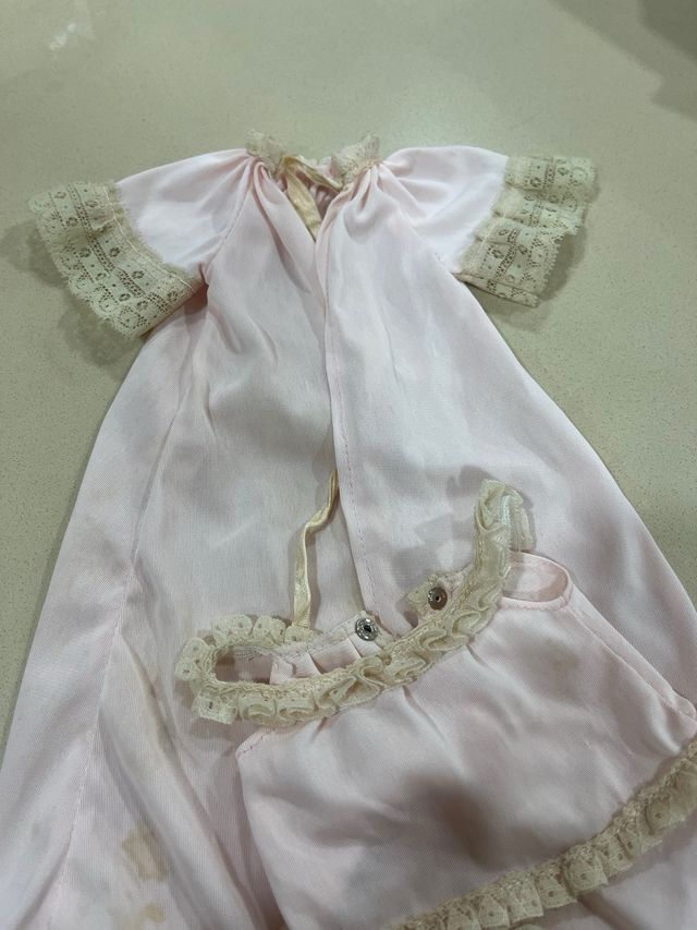 Conjunto Ropa Muñeca Nancy Rosa Encaje
