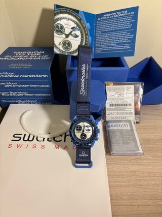 Omega x Swatch Super Blue Moonphase Con Scatola