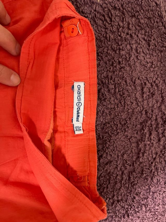 Falda niña Okaïdi talla 3 color rojo rosado.