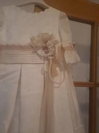 Vestido de Comunión Beige/Blanco