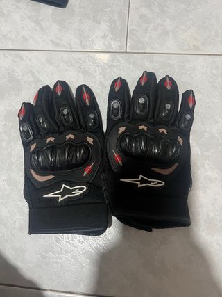 Guantes de moto Alpinestars negros y rojos