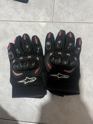 Guantes de moto Alpinestars negros y rojos