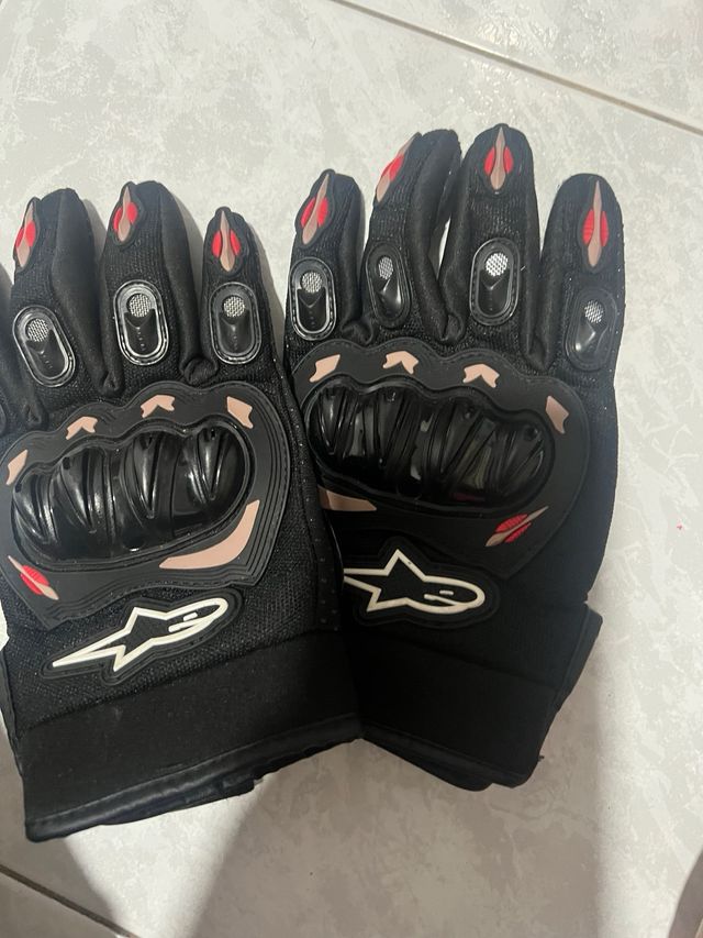 Guantes de moto Alpinestars negros y rojos