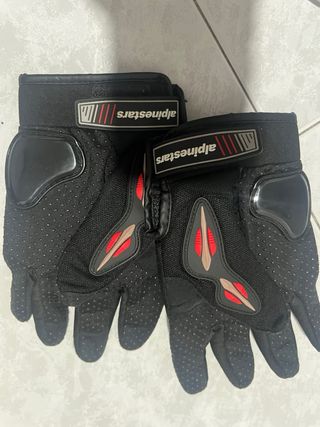 Guantes de moto Alpinestars negros y rojos