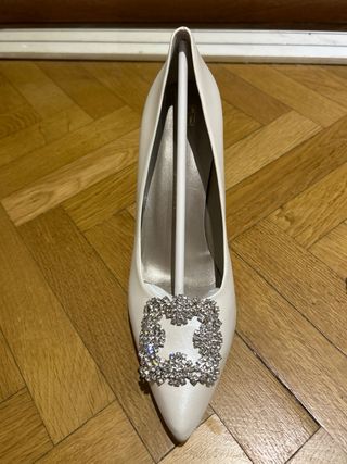 Zapatos de tacón blancos talla 39 sin estrenar