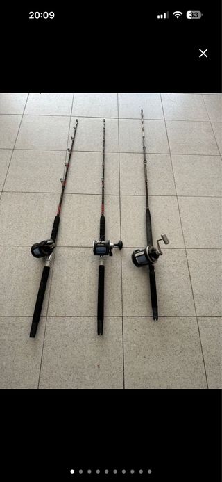 Lote 3 cañas de pescar