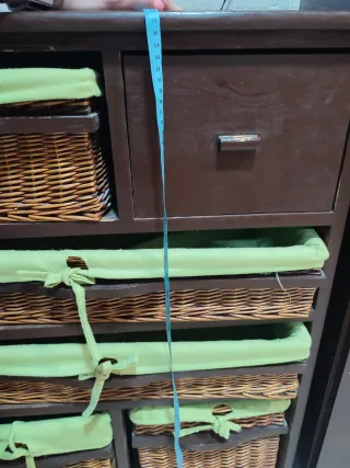 Mueble Auxiliar Madera y Mimbre