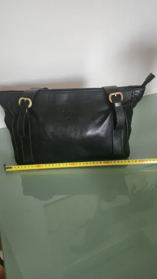 Bolso Pierre Cardin Piel Negro Nuevo