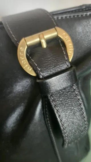 Bolso Pierre Cardin Piel Negro Nuevo