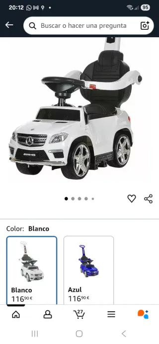 Correpasillos Coche Mercedes Benz Blanco