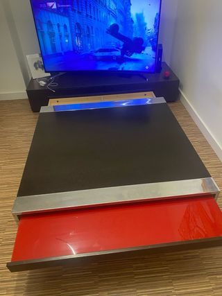 Tavolo laterale NOGAL con struttura in acciaio inox