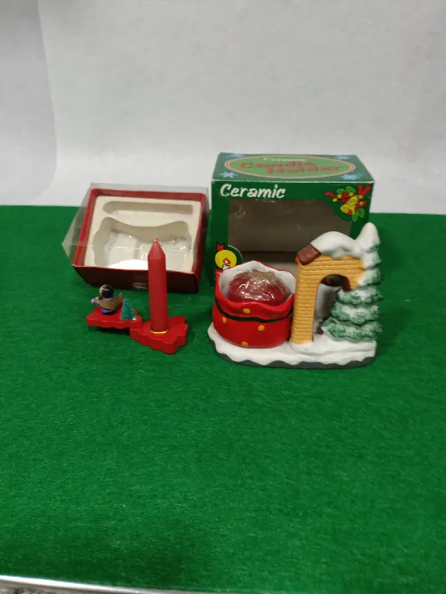 Decoración Navidad,para velas en cerámica y madera