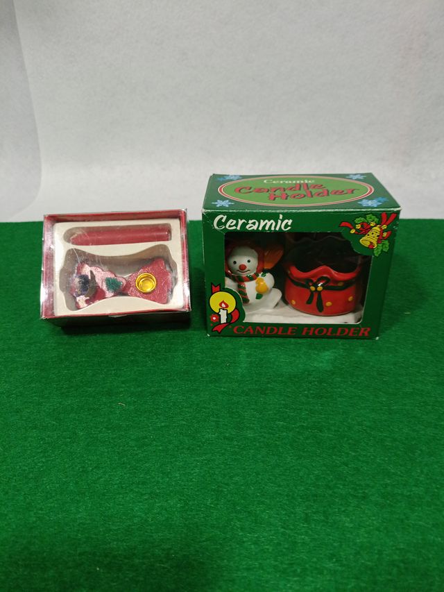 Decoración Navidad,para velas en cerámica y madera