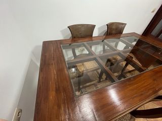 CONJUNTO DE MUEBLES SALON RÚSTICO MADERA
