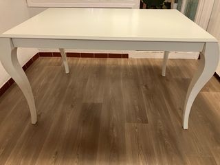 Mesa de comedor blanca madera (desplegable)