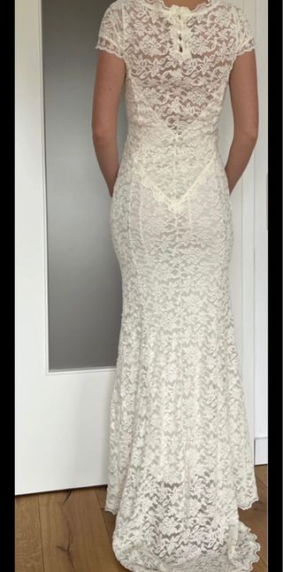 Abito da sposa Rosemunde pizzo bianco Tg M