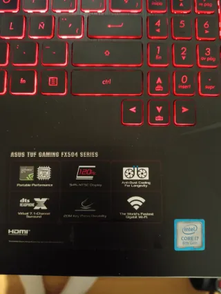 Portátil Gaming Asus 504 FX Negro/Rojo
