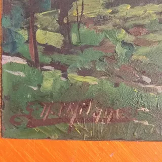 Olio su cartone 1900 Monte bianco.