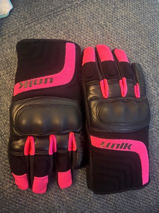 Guantes Moto Unik Invierno Negro/Rosa Nuevos