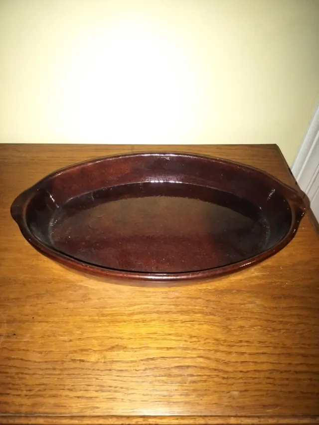 Cazuela de barro ovalada