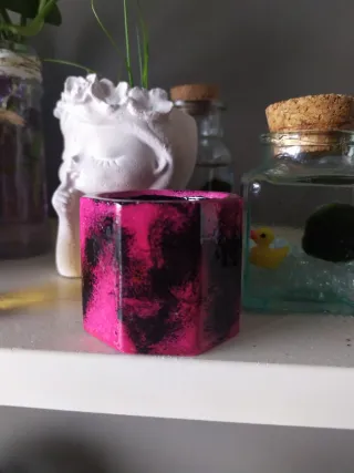Maceta/Portavelas Cerámica Pintada a Mano