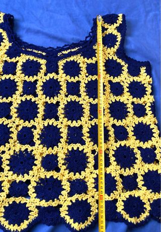 TOP CHALECO CROCHET GANCHILLO PATCHWORK PUNTO MANO