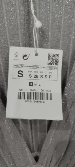 Vestido fiesta plateado Zara ajustado