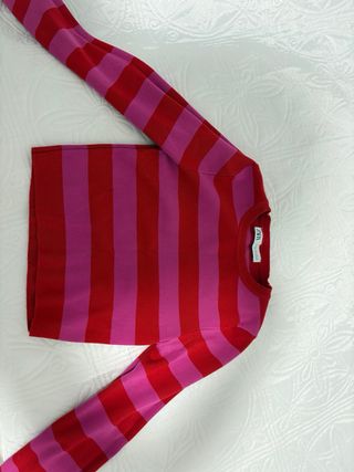 Jersey Zara Rayas Rojo y Rosa