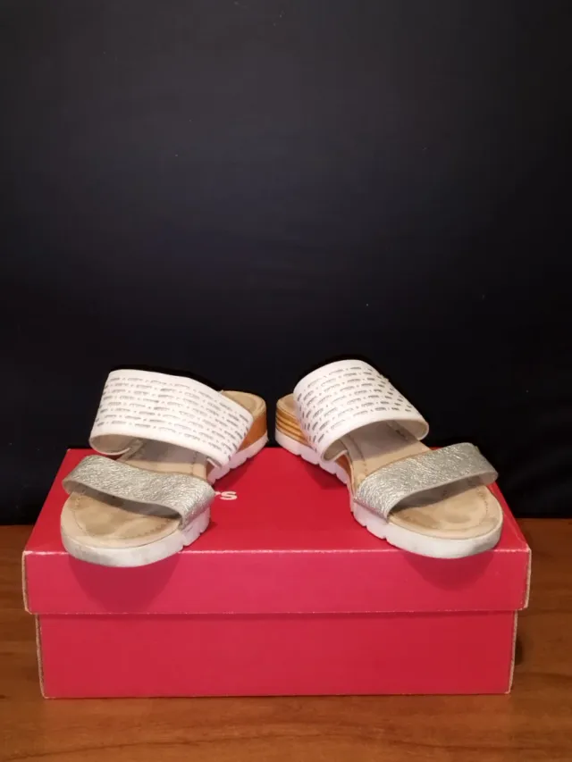 Sandalias GLITTER / Mules con  Plateado N37