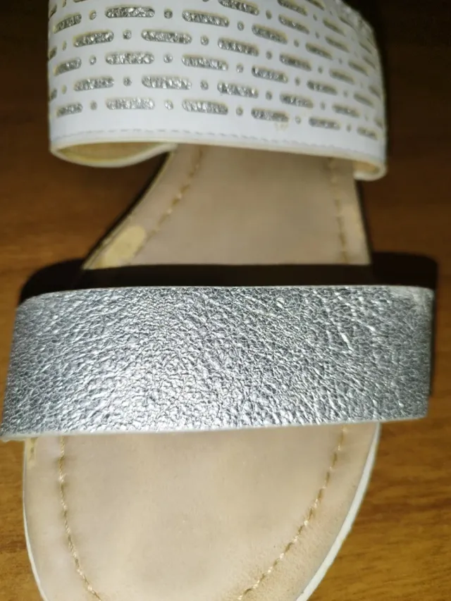 Sandalias GLITTER / Mules con  Plateado N37