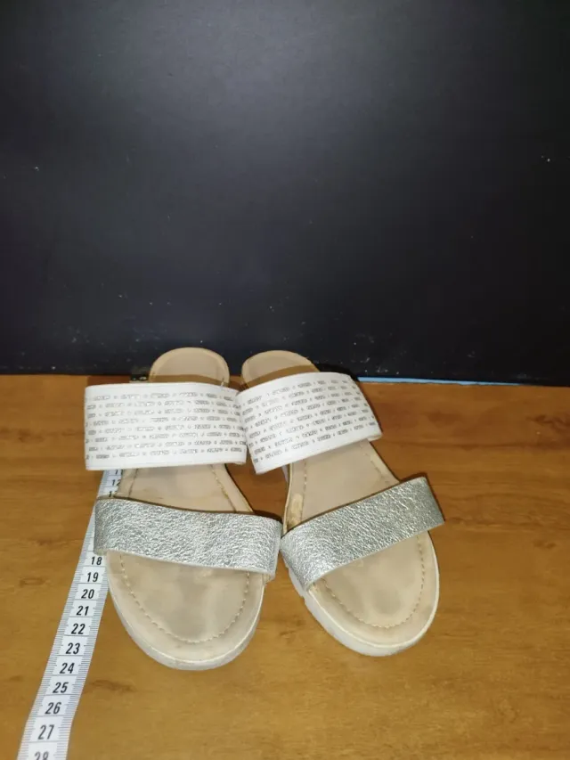 Sandalias GLITTER / Mules con  Plateado N37