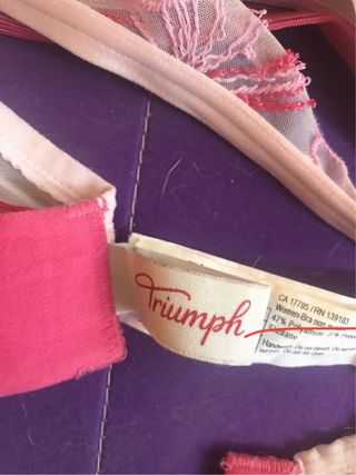 Reggiseno Triumph beige e rosa con pizzo