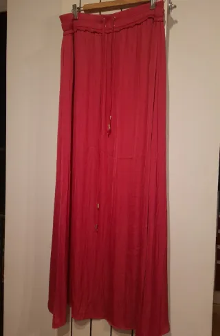 Falda larga rosa fucsia