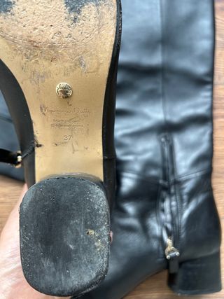 Botas altas Massimo Dutti piel negras talla 37