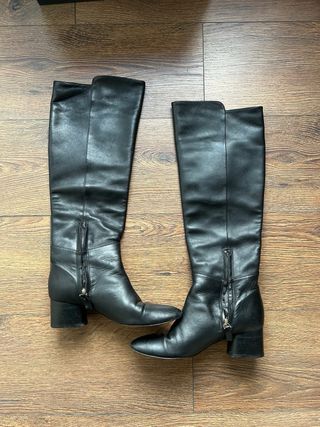 Botas altas Massimo Dutti piel negras talla 37