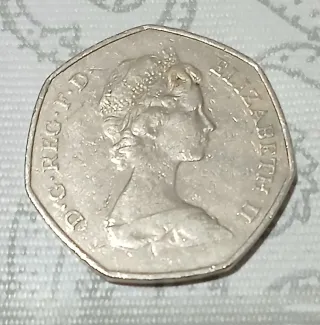 Moneda 50 Pence 1973 Inglaterra.