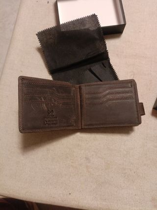 Cartera STILORD hombre piel marrón