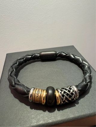 Pulsera Plata de Palo MB222X Cuero Trenzado