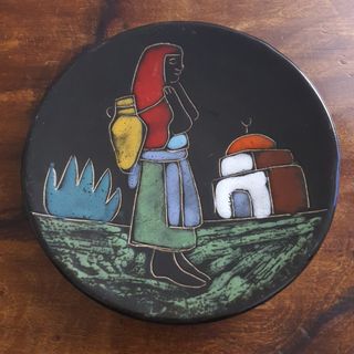 Plato de pared decorativo arte tunecino