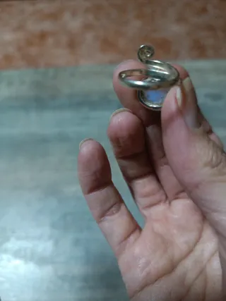 Anillo Plata Ajustable Piedra Luna