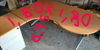 Mesa de despacho esquinera con cajonera