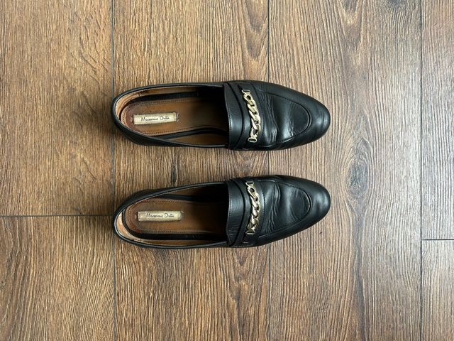 Mocasines Massimo Dutti Piel Negro Cadena