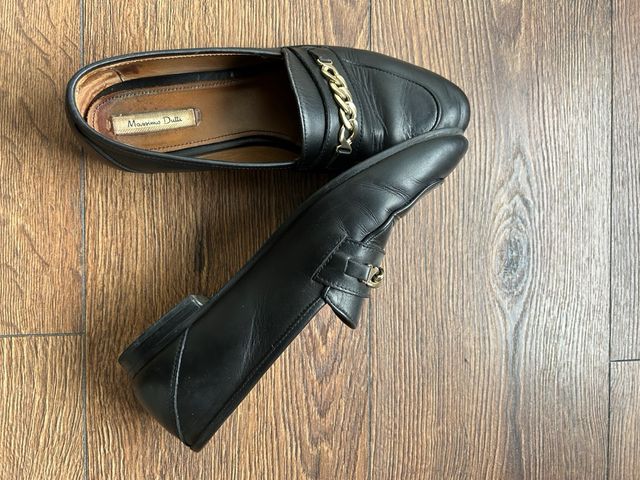 Mocasines Massimo Dutti Piel Negro Cadena